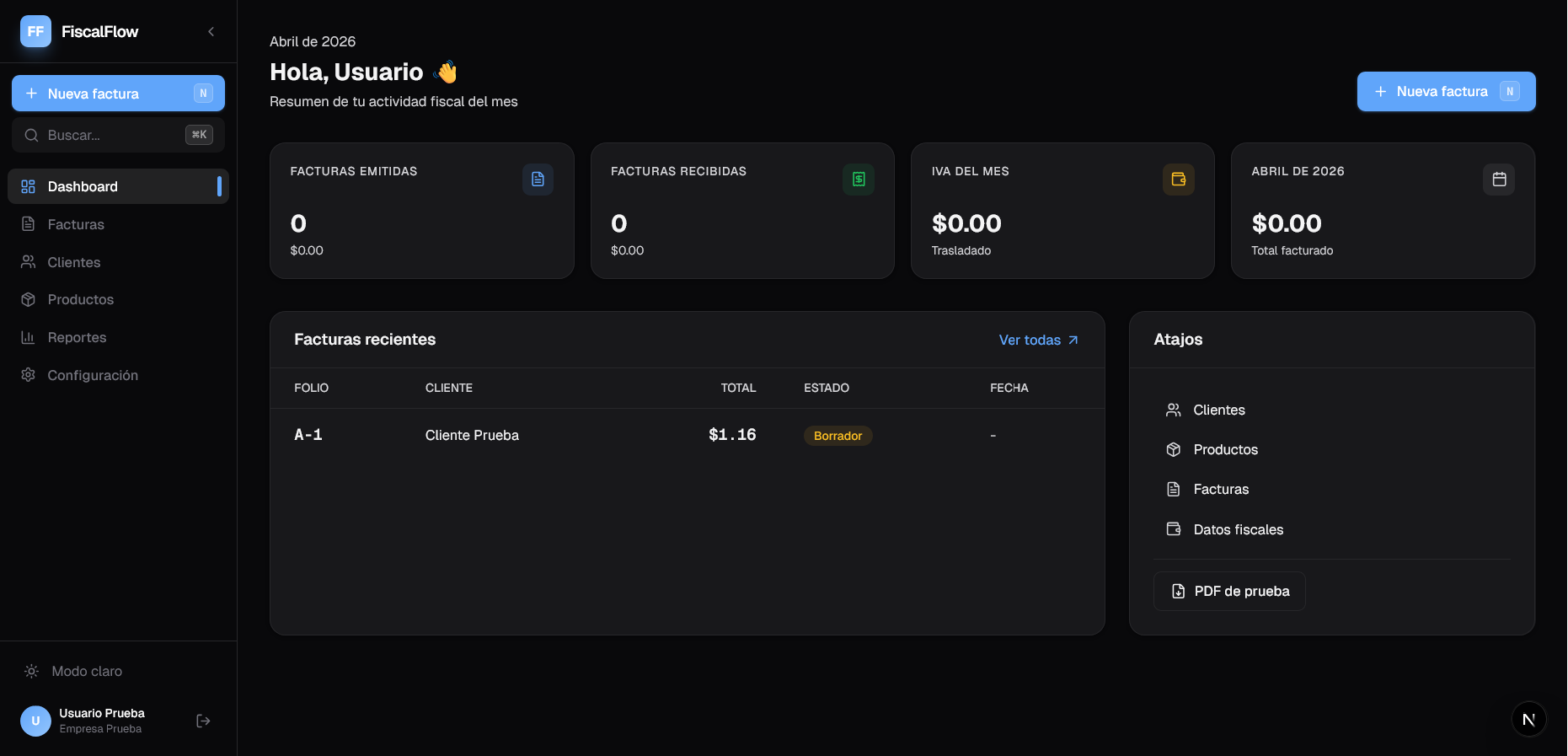FiscalFlow dashboard